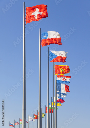 Flags of the world flagpoles