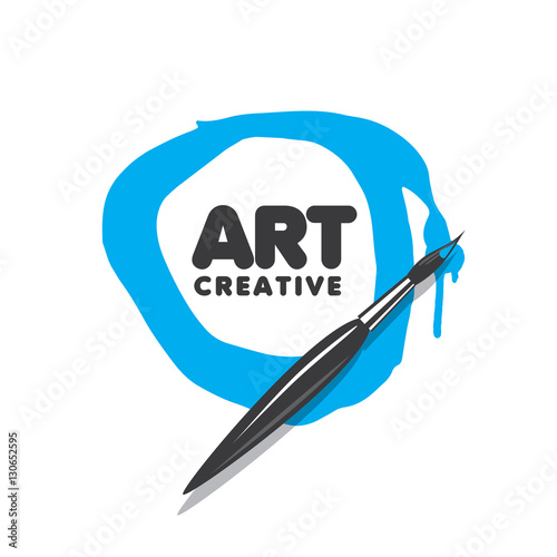 vector logo brush and blots of paint