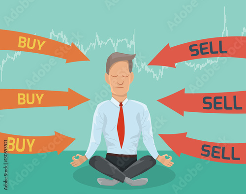Buy or sell? Businessman meditating on the financing decision.