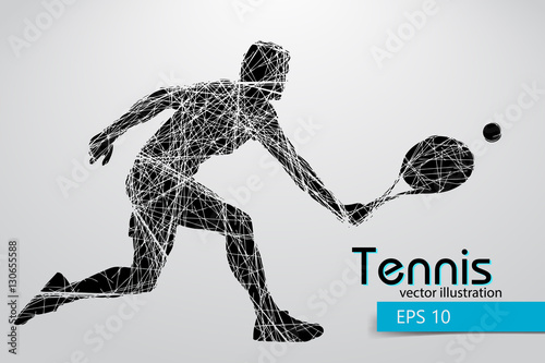 Silhouette of a tennis player.