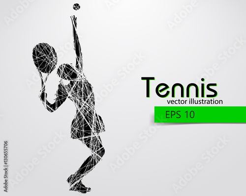 Silhouette of a tennis player.