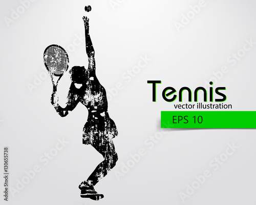 Silhouette of a tennis player.