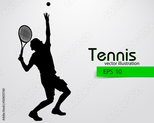 Silhouette of a tennis player.