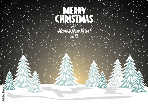 Merry christmas card. Vector illustration. Happy new year