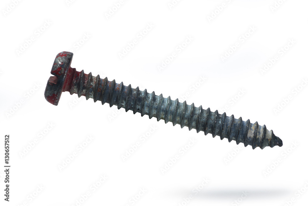 Old Screw isolated on white background Old Screw isolated on white background