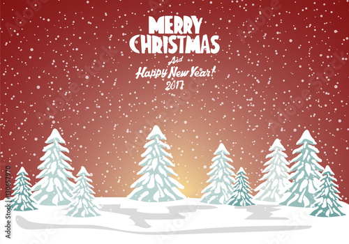 Merry christmas card. Vector illustration. Happy new year