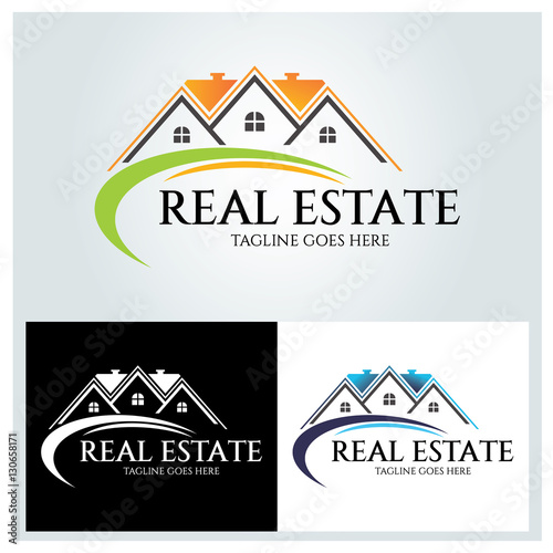 Real estate logo design template ,Home logo design concept ,Vector illustration