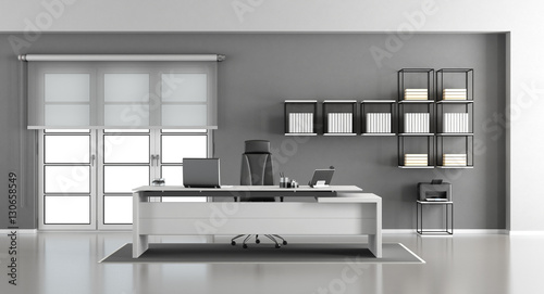 White and gray modern office