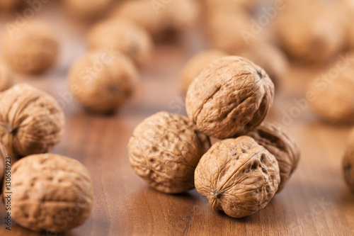 walnuts superfood on a wooden background