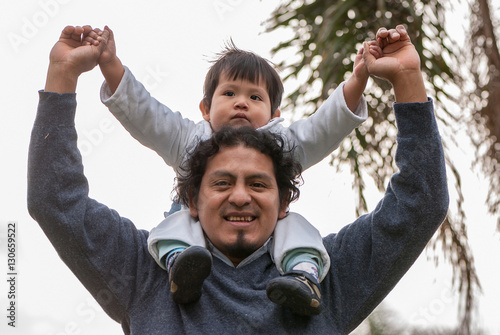 Latin family in the park