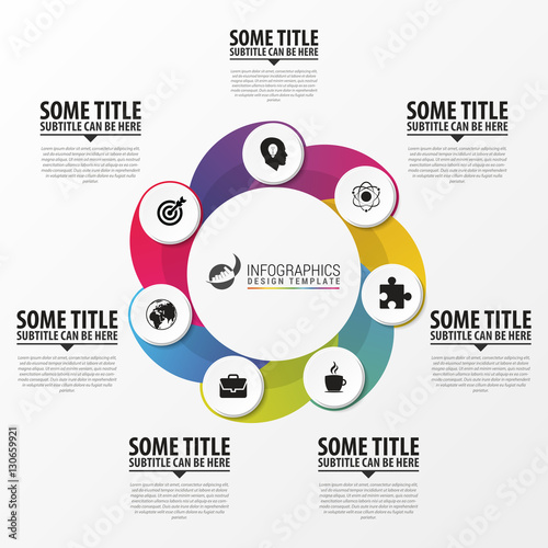 Business infographics. Circular infographic with 7 options