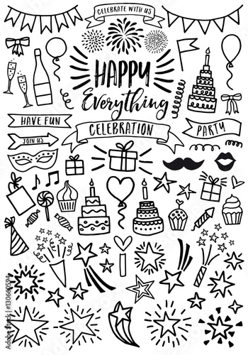Celebration, party, vector set