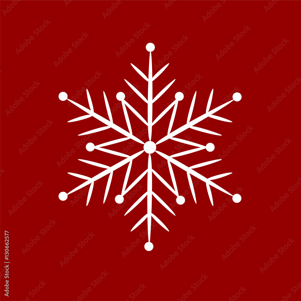 Icon snowflake on a red background. Icon snowflake on a red background.