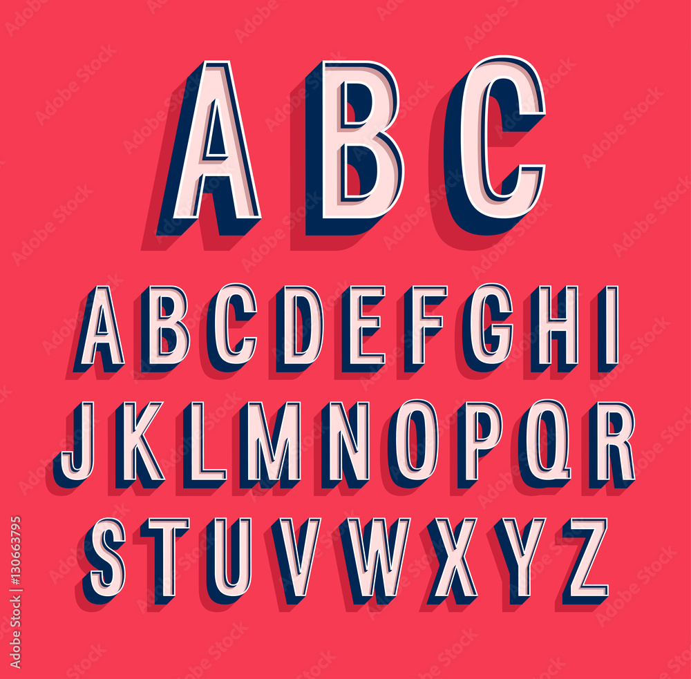 Retro alphabet. Retro alphabet.