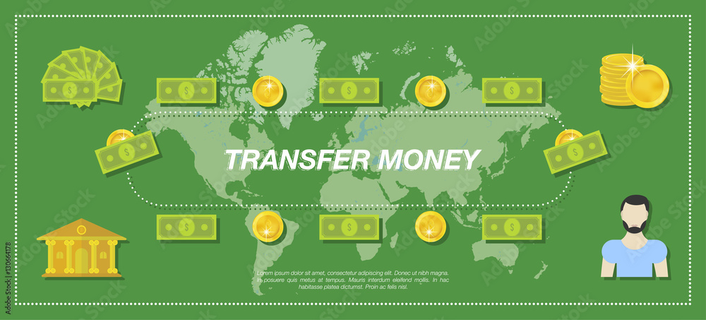 Transfer Money. Flat vector illustration EPS10