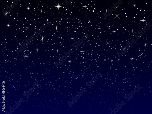 vector night sky with snowflakes and stars, suitable for christmas or new year greeting card, seasonal winter concept