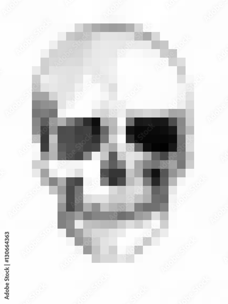 Premium Vector  Silver skull token in pixel art style
