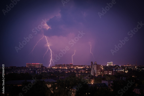 Lightning over the city