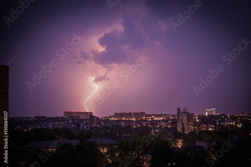 Lightning over the city
