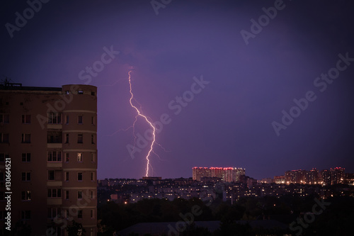 Lightning over the city