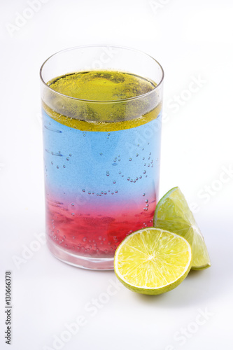 Colorful drink with fruit decoration