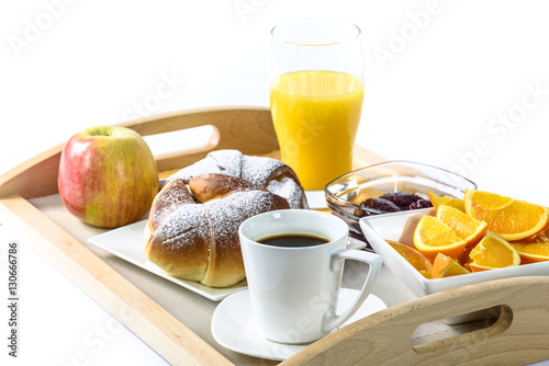 Hotel breakfast tray