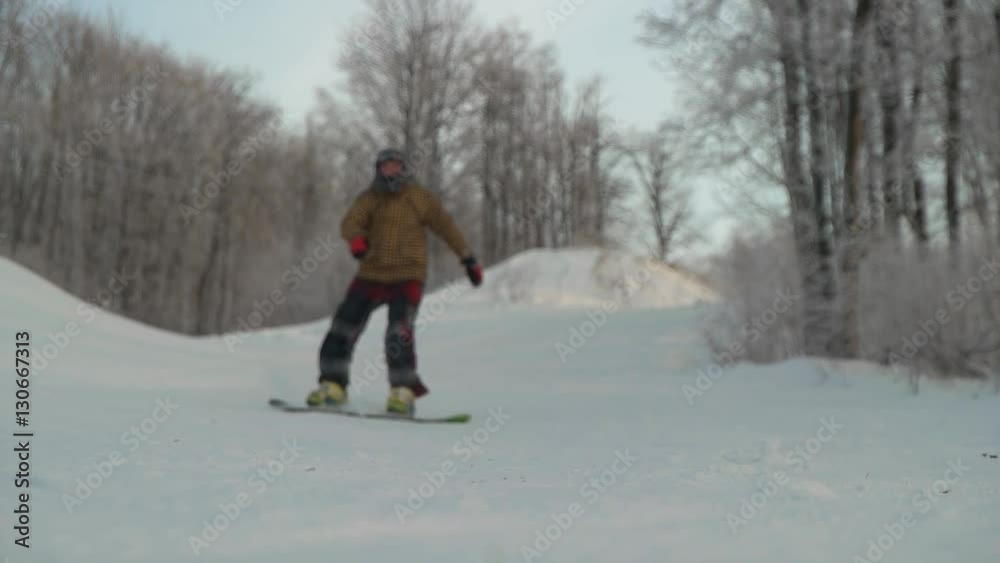 snowboarder riding in the mountains on a snowboard snowboarder riding in the mountains on a snowboard