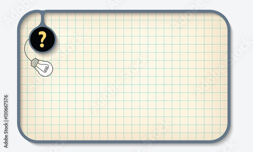 Text box for fill your text with graph paper and question mark