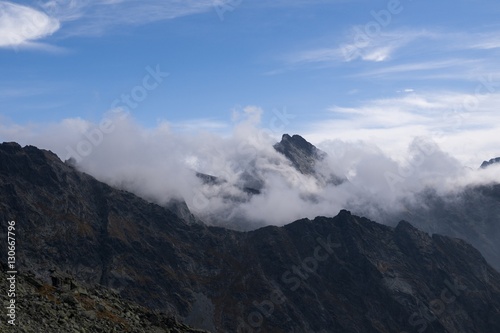 Peaks and clouds in High Tatras. Slovakia