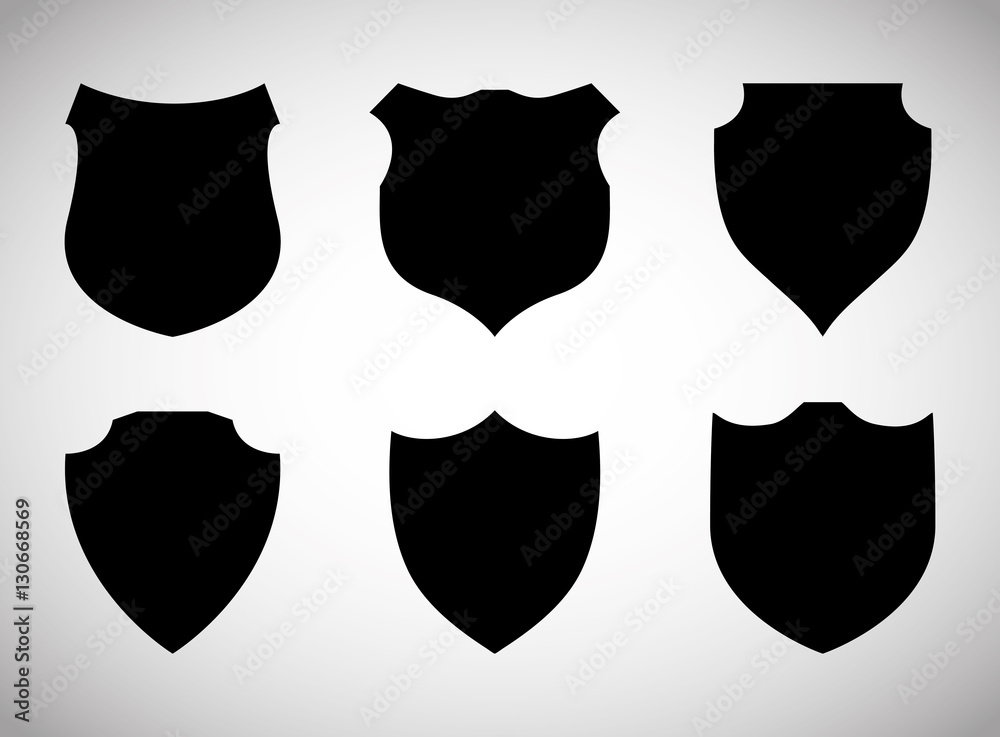 assorted shield silhouette icons image vector illustration design