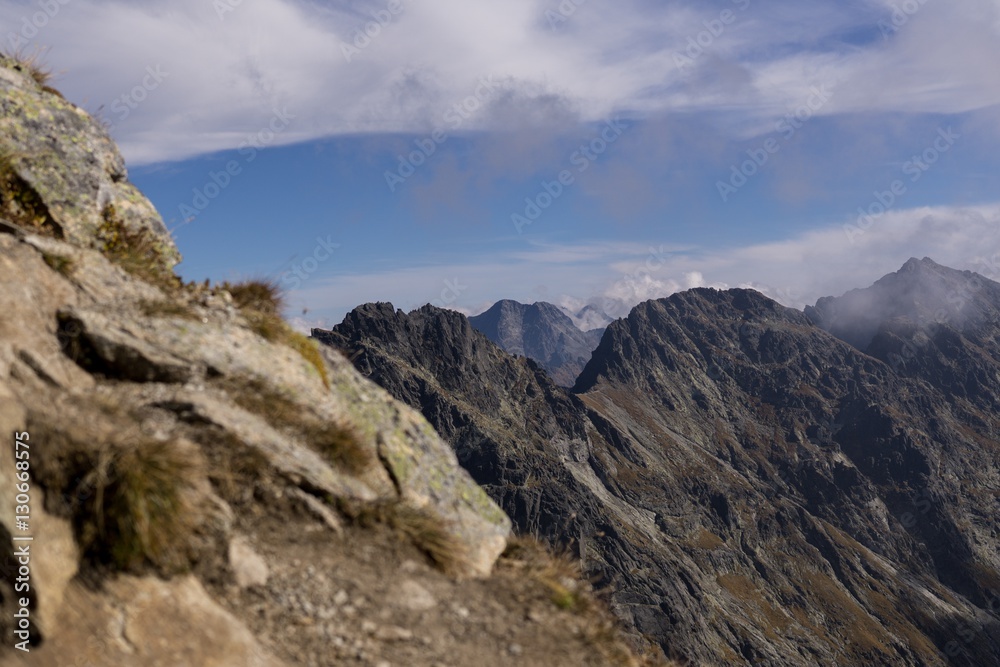 Clouds and views of High Tatras Mountains. Slovakia