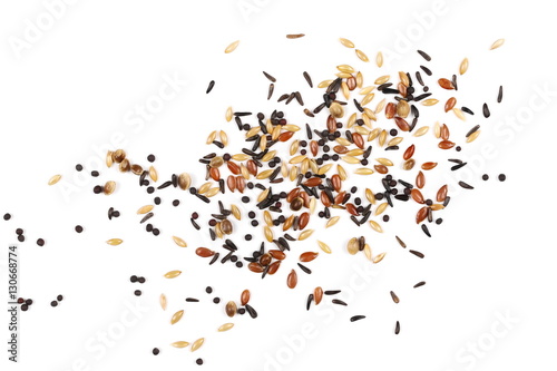 Mixed bird seed isolated on white