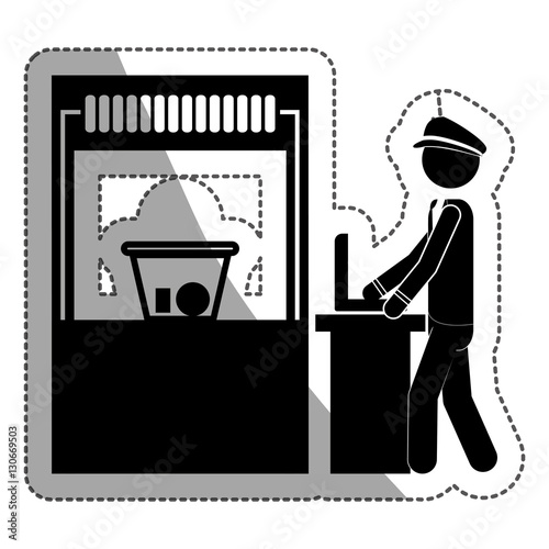 Security checkpoint icon. Airport travel trip and tourism theme. Isolated design. Vector illustration