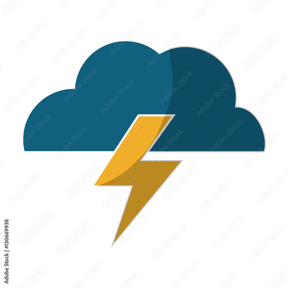 cloud and bolt weather icon over white background. colorful design. vector illustration cloud and bolt weather icon over white background. colorful design. vector illustration