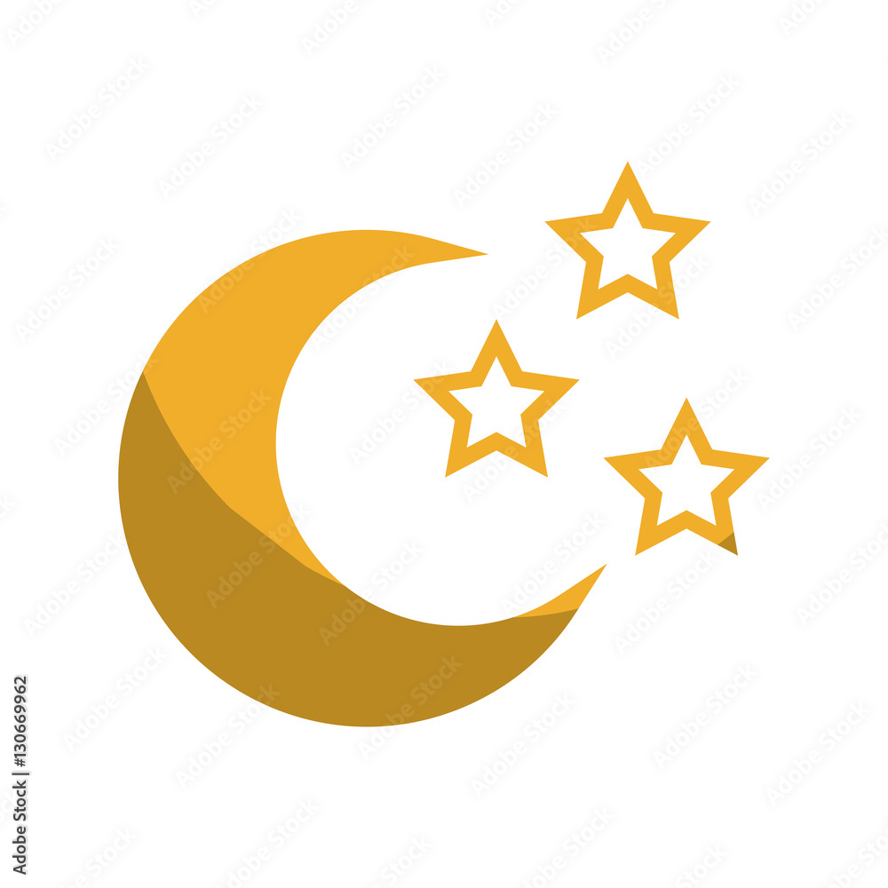 moon and stars icon over white background. colorful design. vector illustration moon and stars icon over white background. colorful design. vector illustration