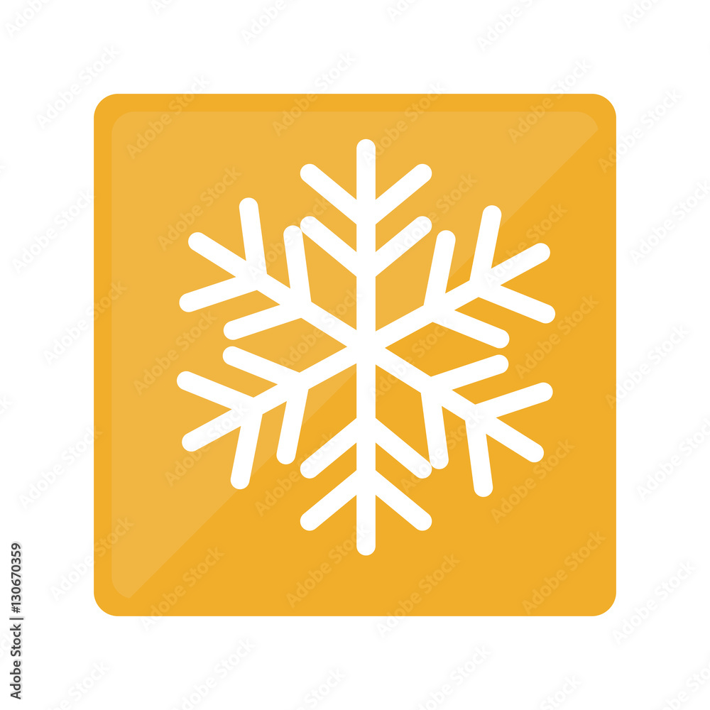 yellow square with winter snowflake icon over white background. vector illustraiton yellow square with winter snowflake icon over white background. vector illustraiton