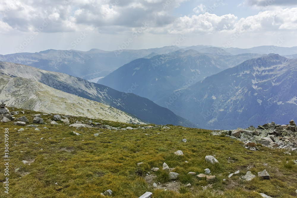 Fototapeta premium Landscape from Musala Peak, Rila mountain, Bulgaria