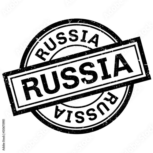 Russia rubber stamp. Grunge design with dust scratches. Effects can be easily removed for a clean, crisp look. Color is easily changed.