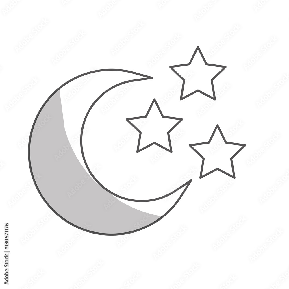 moon and stars icon over white background. vector illustration moon and stars icon over white background. vector illustration
