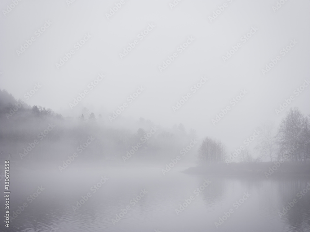 Lake view, with mist Lake view, with mist