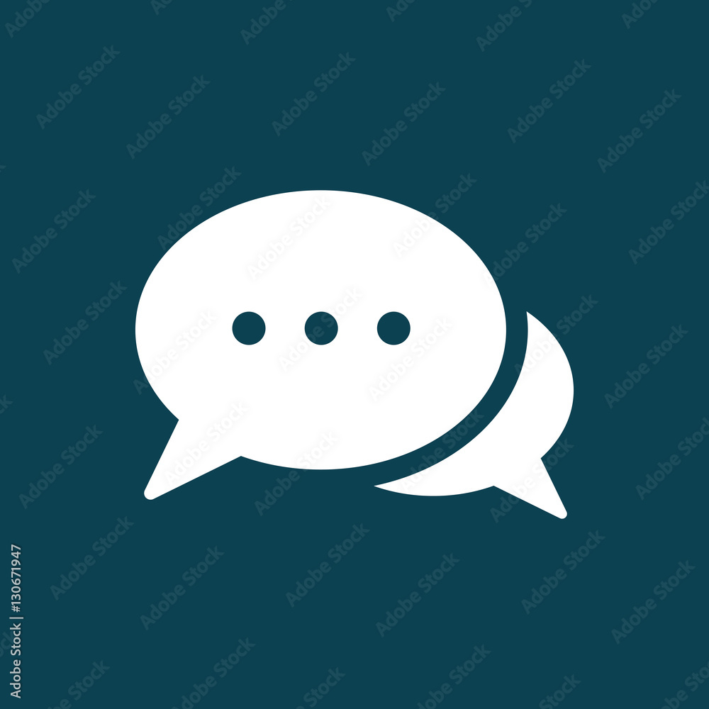 messaging chat icon on blue background messaging chat icon on blue background
