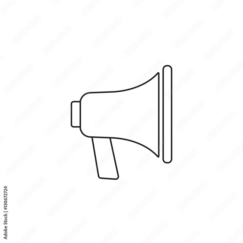 Loudspeaker line icon, bullhorn sign, megaphone, social media, vector graphics, a linear pattern on a white background, eps 10. Loudspeaker line icon, bullhorn sign, megaphone, social media, vector graphics, a linear pattern on a white background, eps 10.