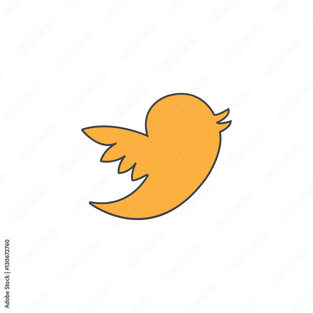 Social media line icon, bird sign, website & internet, filled vector graphics, a colorful linear pattern on a white background, eps 10. Social media line icon, bird sign, website & internet, filled vector graphics, a colorful linear pattern on a white background, eps 10.