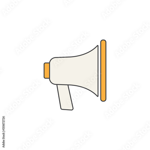 Loudspeaker line icon, bullhorn sign, megaphone, social media, filled vector graphics, a colorful linear pattern on a white background, eps 10.