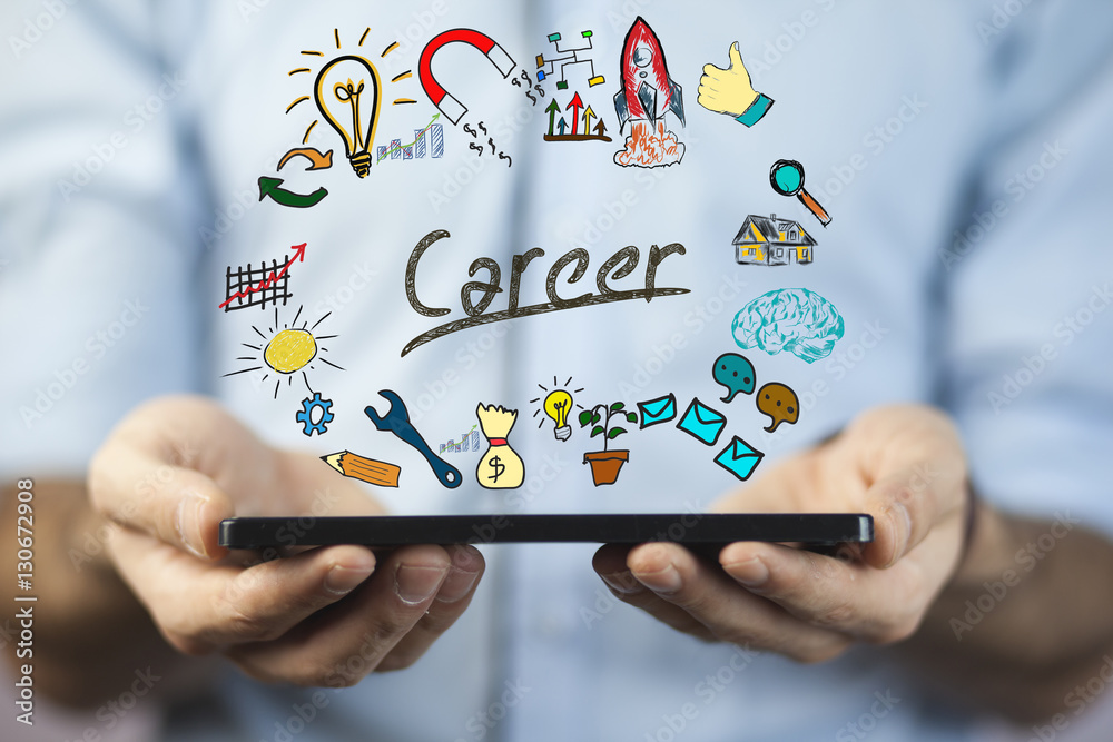 Career concept with tablet on man hand Career concept with tablet on man hand