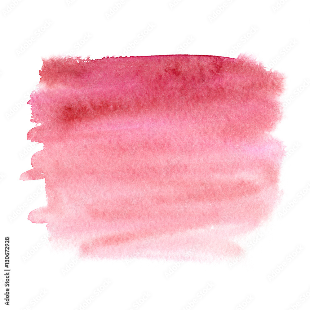 Warm fading pink rectangle painted in watercolor on clean white background Warm fading pink rectangle painted in watercolor on clean white background