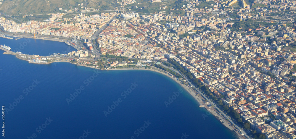Reggio Calabria - Veduta aerea - Via Marina - Porto