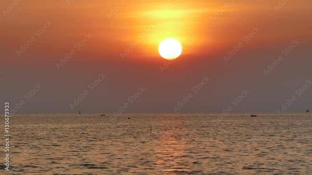 Scenic view of beautiful sunset above the sea Scenic view of beautiful sunset above the sea