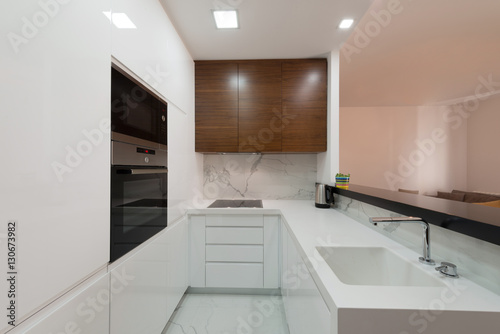 Interior of a modern white kitchen © interiorphoto