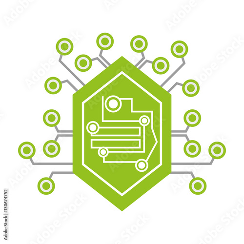computer circuit hexagon electronic component vector illustration eps 10